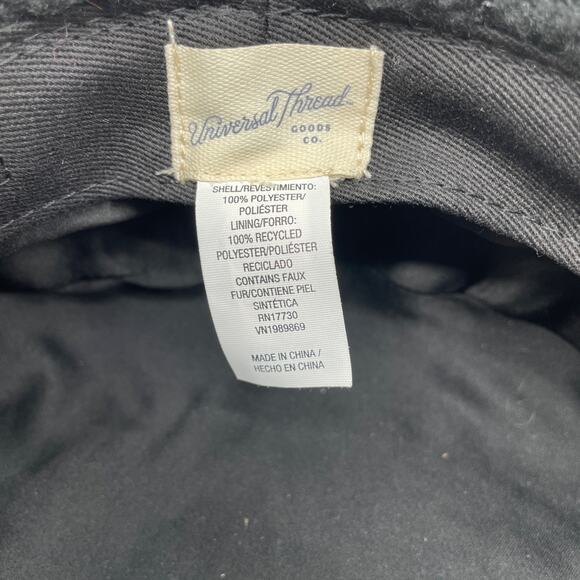 Universal Thread Women's Black Faux Sherpa Fuzzy Newsboy Baker Hat Cap Size OSFM - Picture 8 of 8